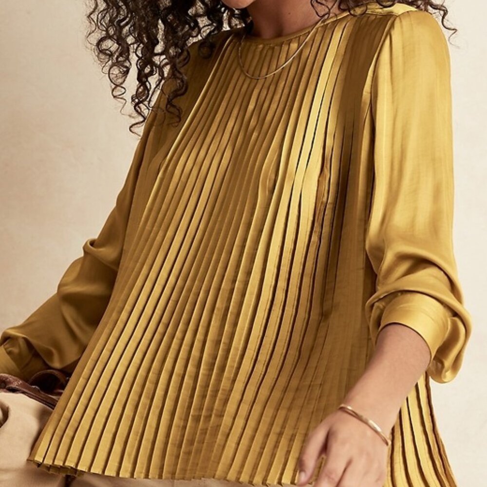 Banana Republic Pleated Satin Blouse